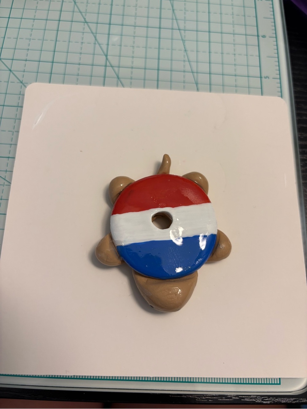 Patriotic handmade clay turtle💙❤️🤍✨ - Picture 1 of 4
